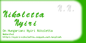 nikoletta nyiri business card